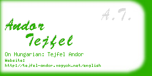 andor tejfel business card